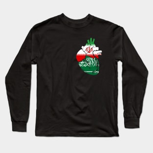 Iran and Saudi Arabia flag heart Long Sleeve T-Shirt